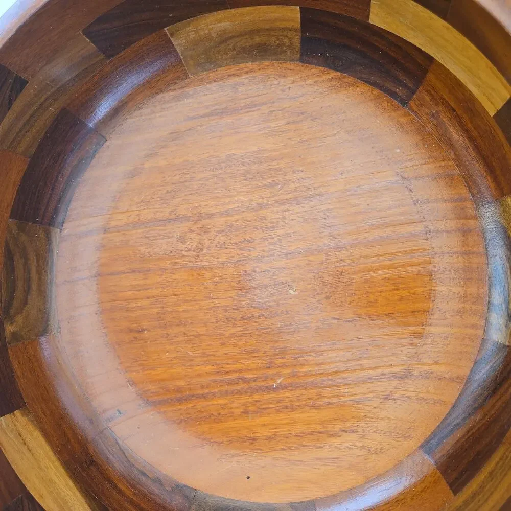 Teak Wood Bowls Set Wood 8 Piece Serving Set + Salad Bowl & Serving Utensils
